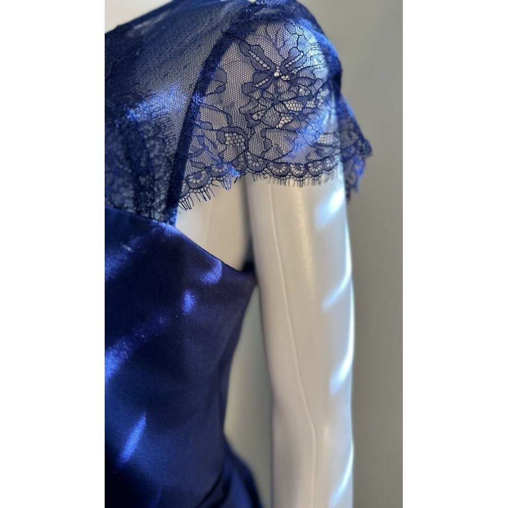 BCBG MAXAZRIA ORIENT BLUE MERCEDES COCKTAIL DRESS, WEDDING, X-MASS PARTY, FUN-M - Picture 4 of 16